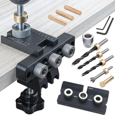 3 in 1 Dowel Jig Drill Kit Self Centering Doweling Jig Adjustable Drilling Width