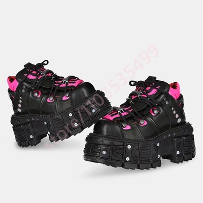 Womens Men Thick Sole Rivet Punk Rock Street Fashion Ankle Boots Brand Shoes