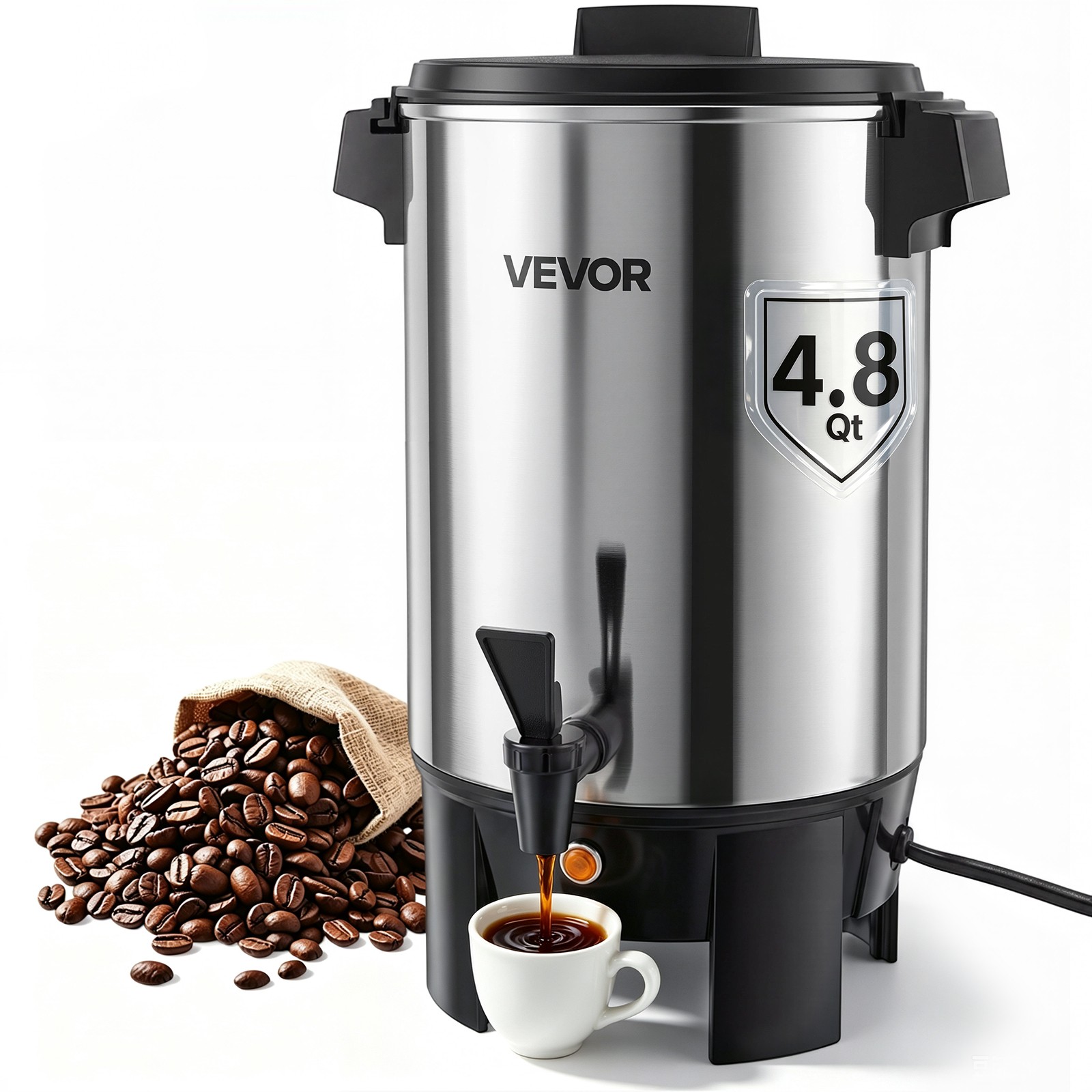 VEVOR Commercial Coffee Urn 30 Cup (152oz) Hot Beverage Dispenser for Catering