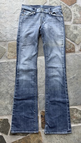 7 For All Mankind Womens Boot Cut Jeans Blue Low Rise 27