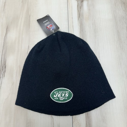 Reebok New York Jets Beanie Knit Hat NFL Black Embroidered - Picture 1 of 2