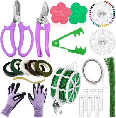 Elegant Floral Arrangement Kit: 121 Pieces with Ergonomic Accessories Included