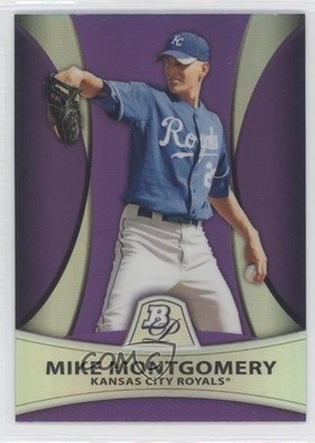 2010 Bowman Platinum Prospects Retail Purple Refractor Mike Montgomery #PP12 t1e