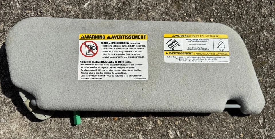 Lincoln Aviator Ford Explorer 2003-2005 gris tela conductor lado derecho parasol OEM Foto 3 de 3