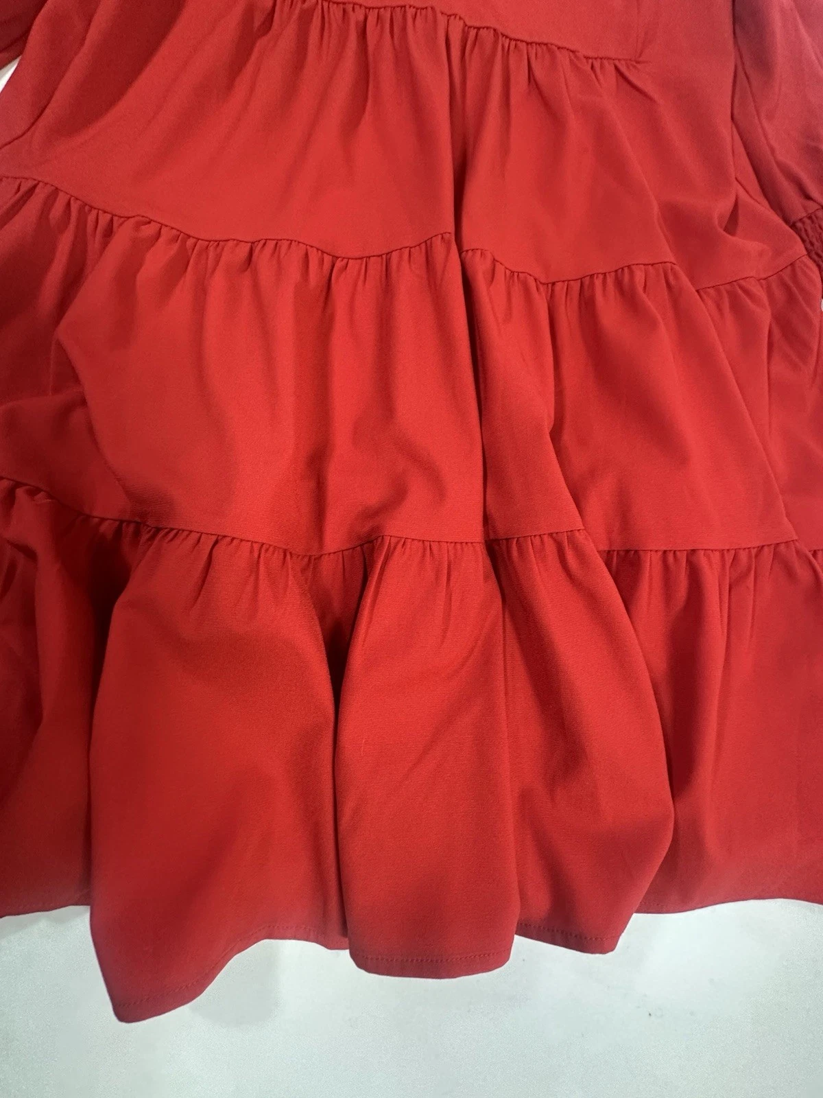 Abito Pomander Place Tuckernuck taglia grande rosso Kenzo popeline con volant a strati