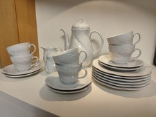 Seltmann Weiden Cornelia weiße Feder Kaffeeservice 21tlg. Porzellan