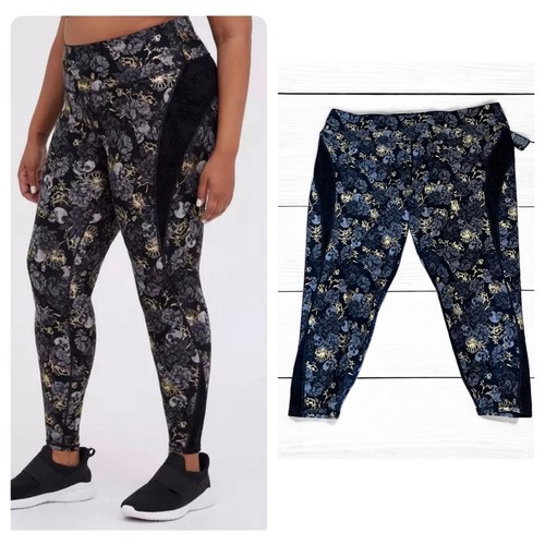 Torrid 5 (5x 28) Full Length Performance Core Skull Floral Active Leggings New - Picture 1 of 4