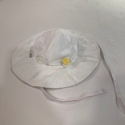 Green Sprouts Wide Brim Sun Hat Baby 9-18 Months White Chin Strap | Core