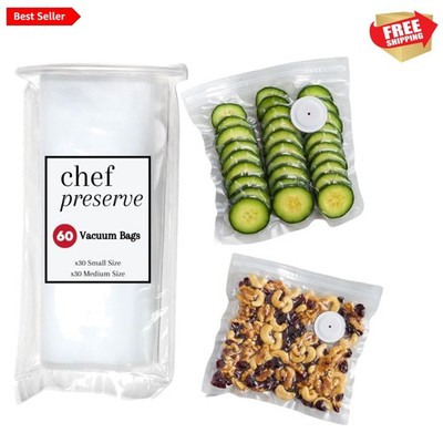Reusable Vacuum Sealer Bags for Food   60 BPA-Free Food Storage Bags, Freezer...