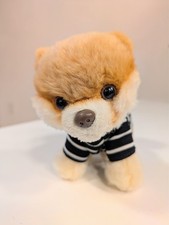 Gund 5" Stuffed Plush Itty Bitty Boo Dog 001 Black White Striped Shirt