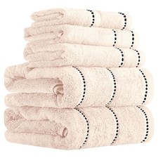 6PC Towel Set 525GSM 100 Cotton Bathroom Essentials with 2 Bath Towels, 2 H...