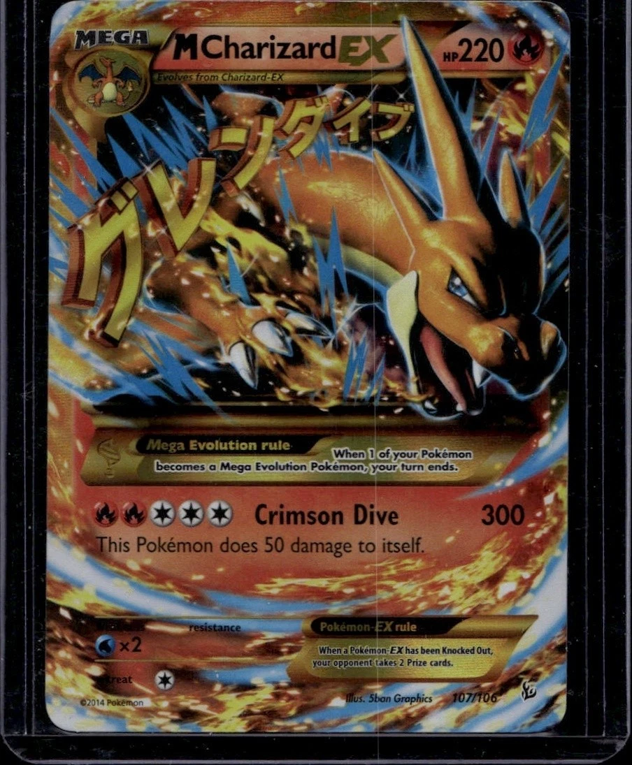 英語版 MリザードンEX 107/106 UR Secret Rare Las mejores ofertas en M Charizard EX 107/106 Flashfire | eBay