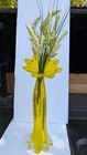 Vintage MURANO vivid Daffodil yellow & clear art glass 14" tall flower vase