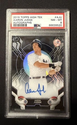 2019 Aaron Judge Topps High Tek Autographs #HTA-AJU On Card auto PSA 8