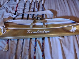 Vintage Star Twirling Baton Lot Rare Carrying Case Bag 6 battons Color Guard!!!