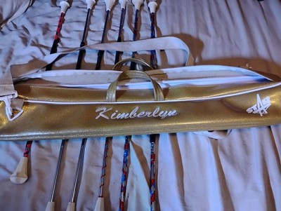 Vintage Star Twirling Baton Lot Rare Carrying Case Bag 6 battons Color Guard!!!