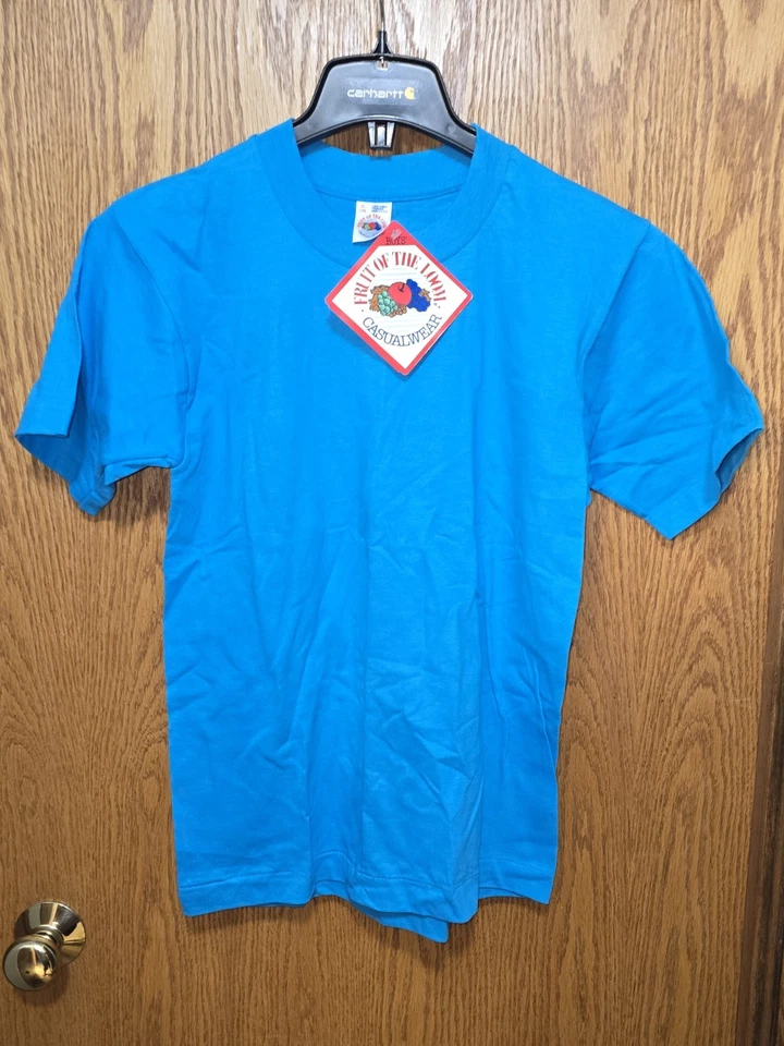 Lote de 4 Camisetas Vintage Años 90 Fruit of the Loom Niños Nuevas con Etiquetas Hechas en EE. UU. Ropa Informal 18 Foto 2 de 4