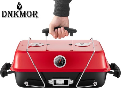 Portable Charcoal Grill, Tabletop Outdoor Barbecue Smoker, Small BBQ Grill for O - Picture 2 of 11