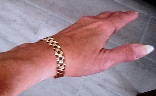 PULSERA DE ESLABÓN PANTERA DE ORO AMARILLO 14K DE COLECCIÓN DE 7" MILOR ELEGANTE ITALIA 11.51G - Imagen 10 de 11