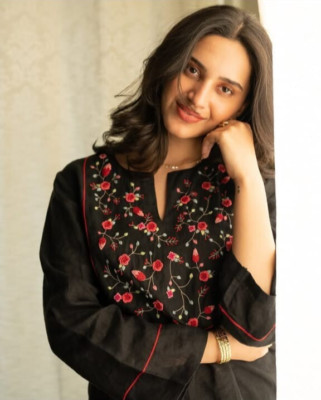 Indian Pakistani 2 Piece Hand Embroidered Elegant Long Shirt Dress
