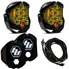 Baja Designs LP9 Racer Edition Amber Spot Beam Lights/Toggle Harness/Rock Guards