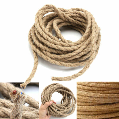 LEDSone Vintage Rundkabel – 2-adrig, Hanfschnur, 0,75 Mm, 1 M, Geflochten, Für Lampen & Beleuchtung