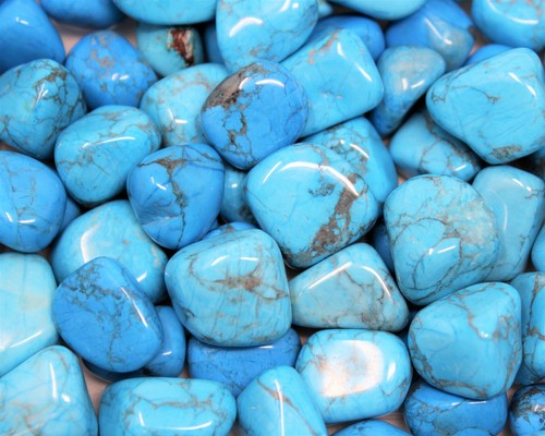 1/2 lb Bulk Lot Blue Howlite Tumbled Stone Crystal Tumbled Blue Turquoise 8 oz - 第 5/8 張圖片