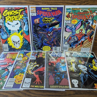 Spider-Man, Punisher, Ghost Rider   Random 8 Comic Lot   Various Reader Titles
