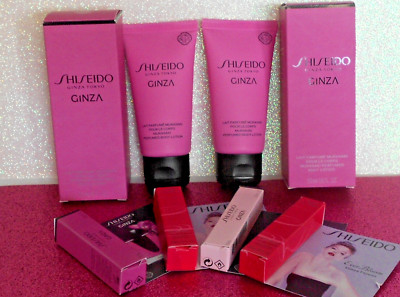 SHISEIDO GINZA, 4 x 0,8ml EDP-Düfte, 2 x 50ml GINZA PERFUMED BODY LOTION, NEU!