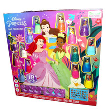 NEW DISNEY PRINCESS 18 Pc NAIL POLISH GIFT SET, Polish, Stickers  Toe Spacers