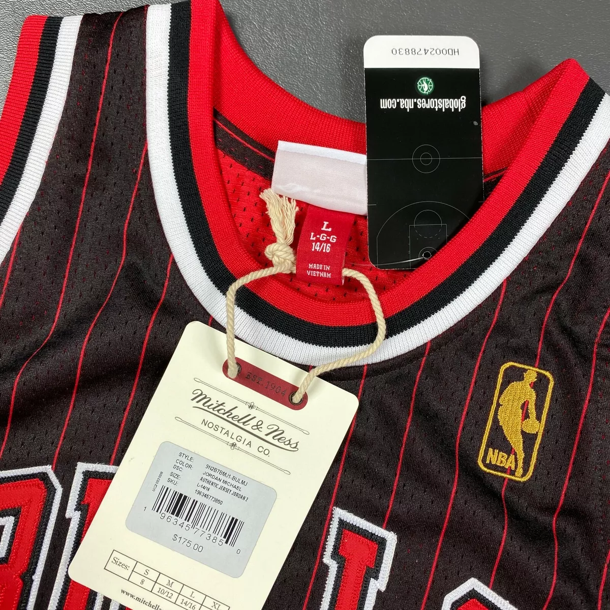 Youth Chicago Bulls Michael Jordan Mitchell Ness Black/Red 1996-97 Hardwood Classics Authentic Jersey