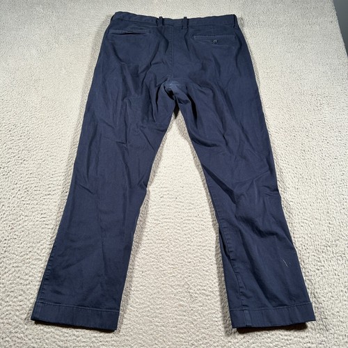 J Crew Chino Pants Men Size 34x28 Navy Blue Straight Preppy Everyday Golf - Picture 2 of 12