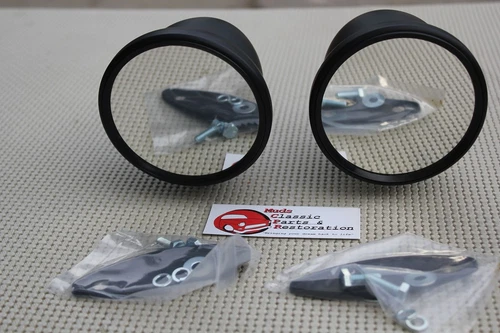 Carbon Flat Black Side Outside Shelby GT Talbot 4" Bullet Sports Mirrors Custom