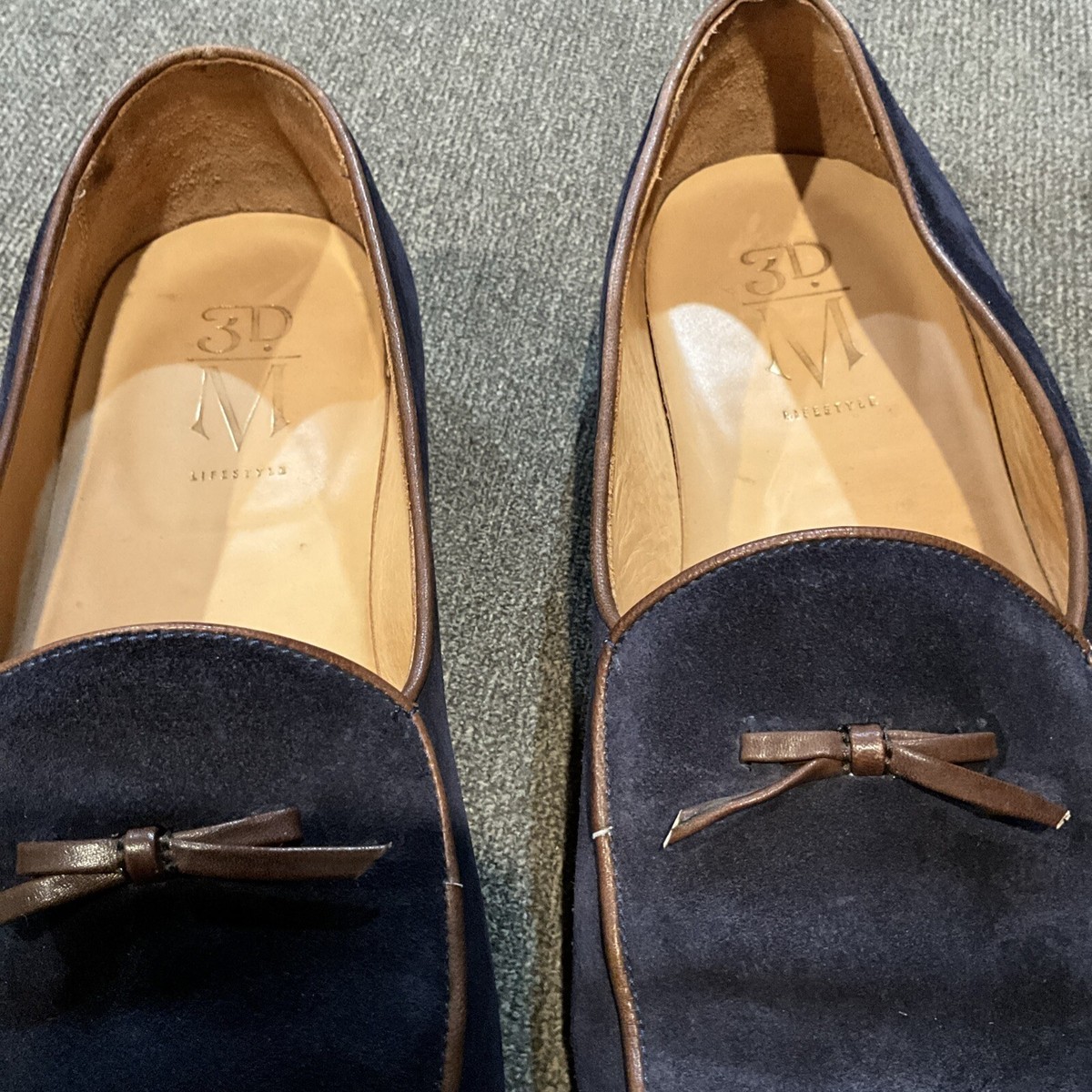 3.D.M Lifestyle Mens Blue Suede Tassel Loafers Dress Shoes  display picture 1