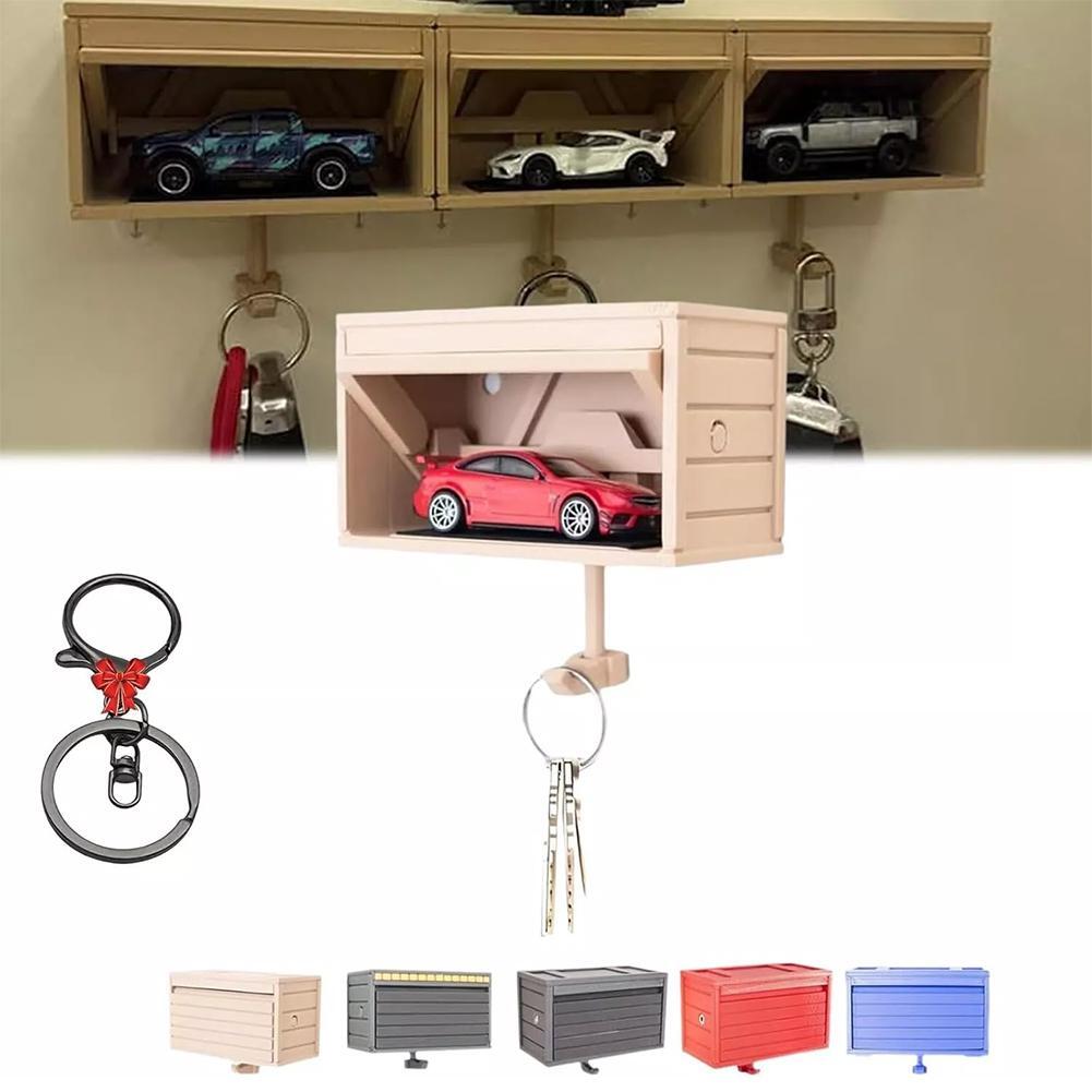 3D Car Garage Key Holder with Opening Door, Key Holder for Wall