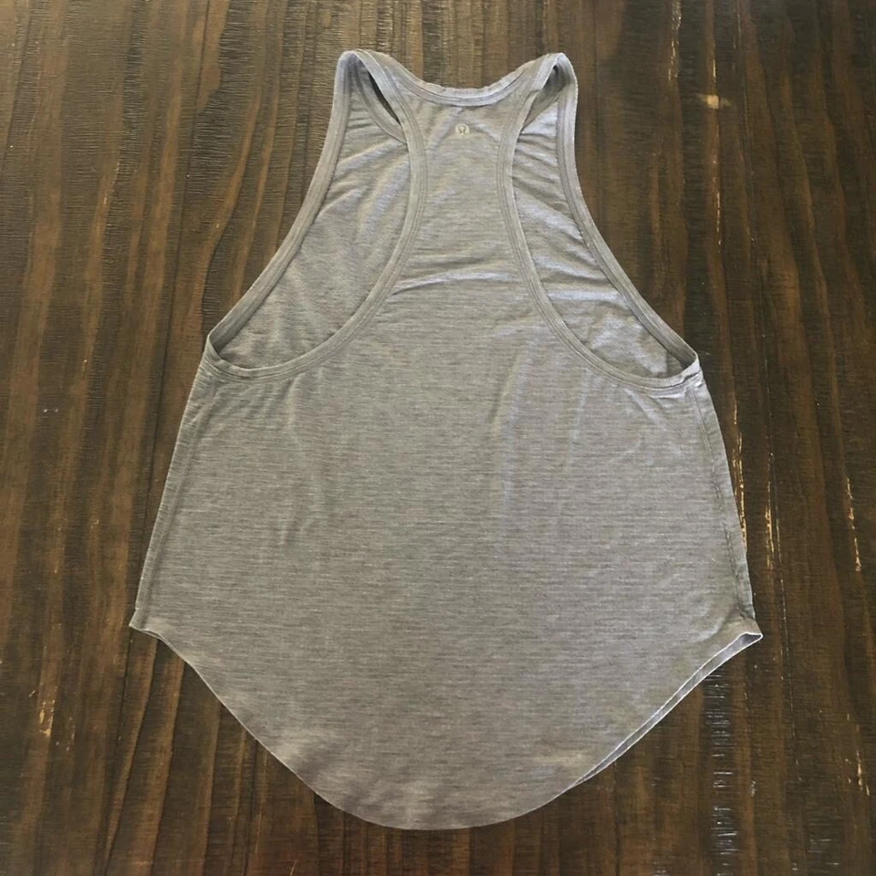Lululemon Womens 4 ? Plank To Pike Tank Racerback Top Heathered Black Train Yoga - Image 2 of 4