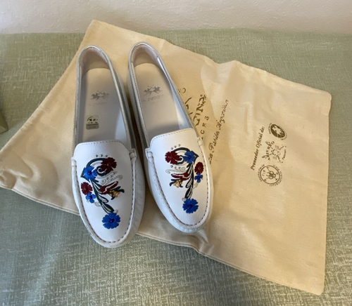 seltene original La Martina Schuhe - Loafer Mocassin - Gr. 36 - weiß Blumen - Bild 17 von 23