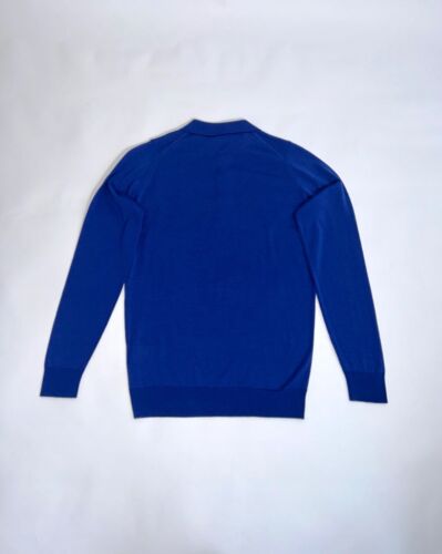 John Smedley Men's Knitted Polo Shirt Camden Knit Button LS Merino Wool England - Picture 16 of 25
