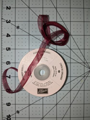 Stampin' Up! 3/8" Sheer Ribbon 2 Packer Of 2 Yards - Wine 4 Yds - Picture 1 of 2