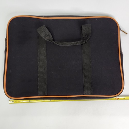 Microsoft Laptop Bag Neoprene Soft Case 2 Handles Zipper Orange Piping 17x12x1 - Picture 9 of 13