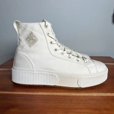 PF Flyers High Top Canvas Sneakers Allston Womens Sz 8 NWOT White AP23C1SS-065