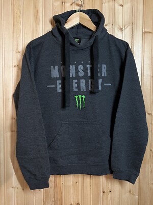 Monster Energy Drink Hoodie Adult size Small Charcoal