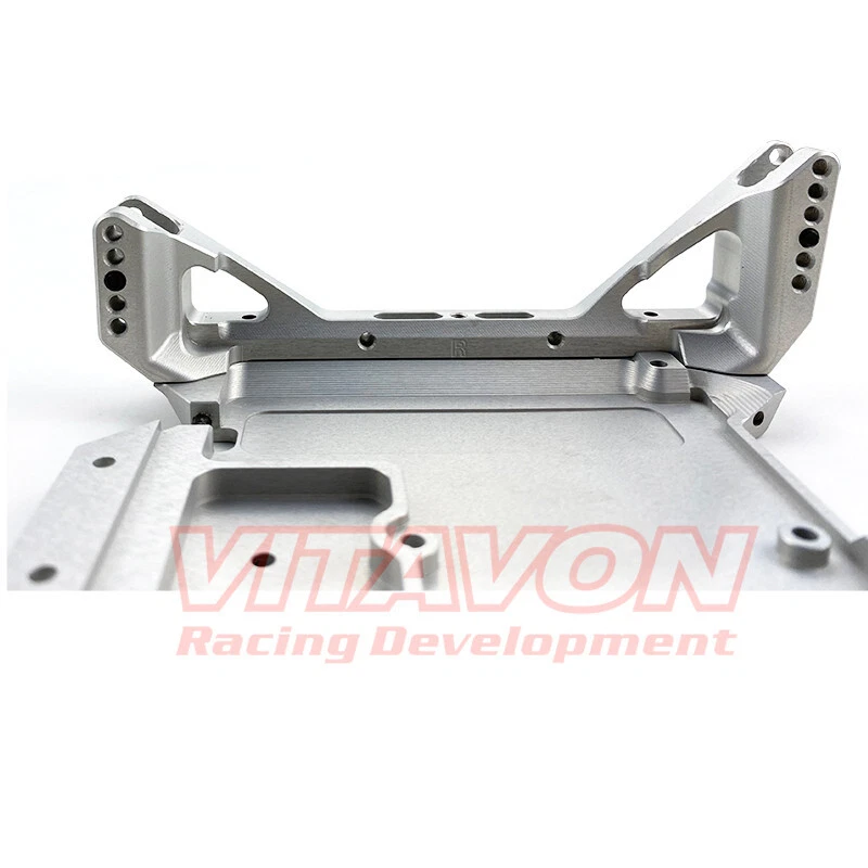 Vitavon CNC Alu 7075 V2 skid plate for Axial RBX10 Ryft 4WD Bouncer 1/10 sil - Image 3 of 4
