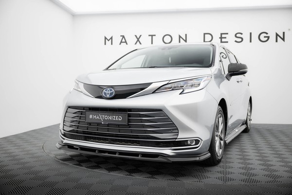 Front Ansatz FüR Toyota Sienna Mk4 Schwarz Glanz Spoilerlippe Schwert-image