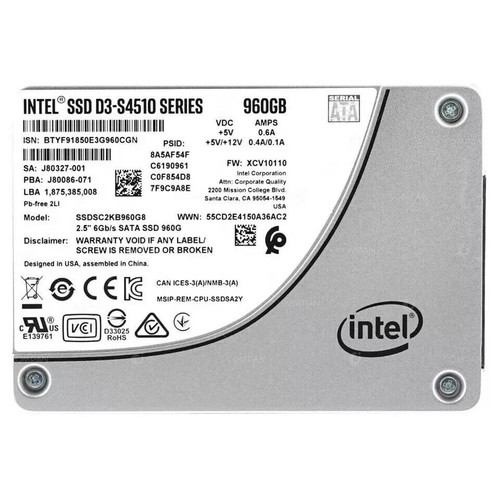 New Intel D3 S4510 960GB SSD 2.5" SATA 6Gb/s SSDSC2KB960G8 Solid State Drive - 第 2/2 張圖片
