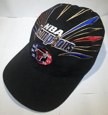 Vintage 1998 Chicago Bulls 6 Time NBA Championship Locker Room Hat