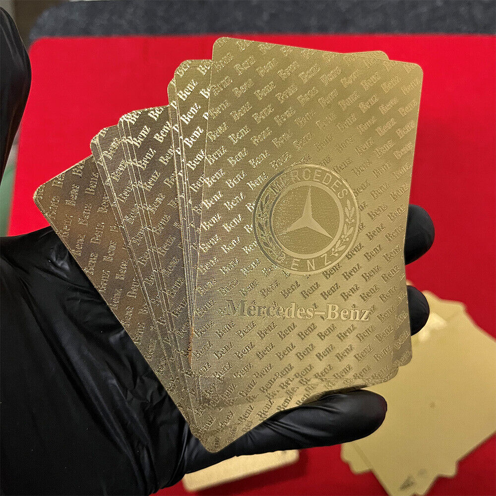 Mercedes-Benz Luxury 24K Gold Foil Poker Playing Cards Waterproof Plastic Gift