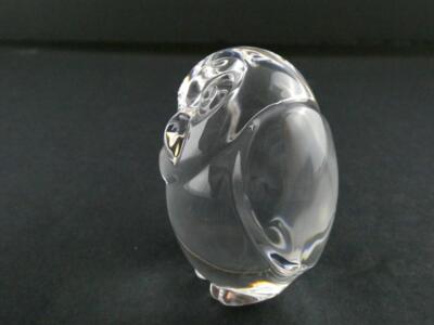 Steuben Crystal Figurines and Giftware Owl Hand Cooler Art Glass