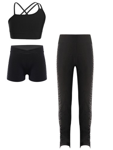 Kids Girls Crop Top And Shorts Pants Dance Tracksuit Daily Wear Casual Costume - Picture 7 of 31