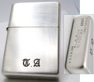 1937 Replica Sterling Silver 925 Zippo Oil Lighter 1999